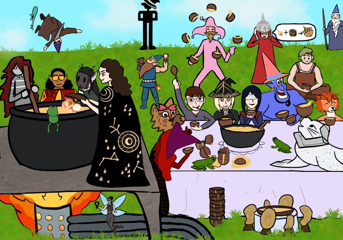 Jorge Velasquez silently attending a potluck.